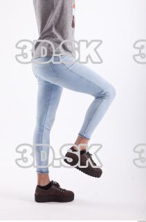 Leg flexing photo references of Molly blue jeans 0003